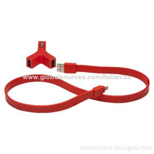 New Arrival Dual-USB Car Charger Cable for iPhone 5 with 12-24V Input